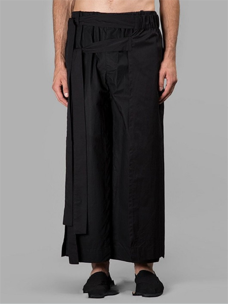 men's pants spring and autumn solid color multi-layer deconstructed nine split skirt irregular false two wide-leg straight, Black
men's pants spring and autumn solid color multi-layer deconstructed nine split skirt irregular false two wide-leg straight, Black
