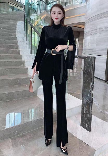 women's two piece pants luxury designer women autumn winter outfits split flare sleeve velvet + long suits 2021 high-end sets, White
women's two piece pants luxury designer women autumn winter outfits split flare sleeve velvet + long suits 2021 high-end sets, White