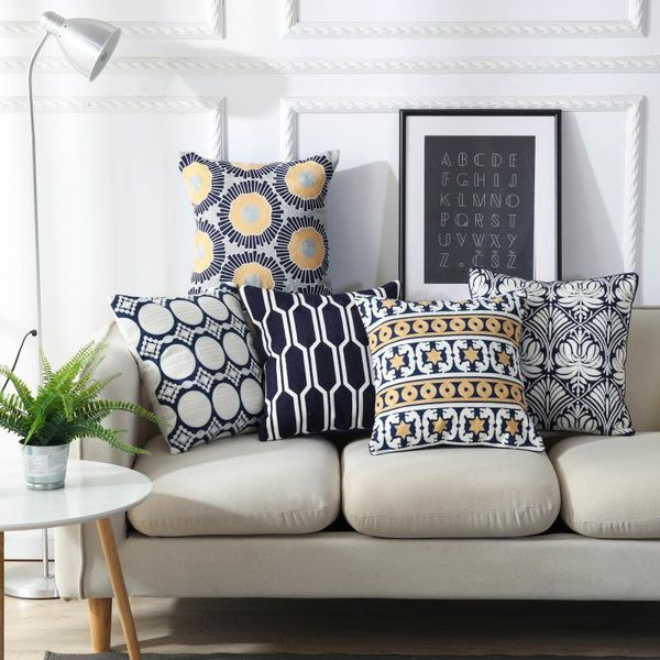 cushion/decorative pillow home decoractive embroidered cushion cover navy blue floral geometric canvas cotton square embroidery 45x45cm
cushion/decorative pillow home decoractive embroidered cushion cover navy blue floral geometric canvas cotton square embroidery 45x45cm