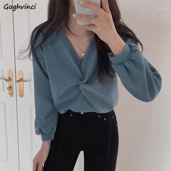 women's blouses & shirts women solid bow v-neck puff sleeve vintage female retro ulzzang leisure fashion design loose chemisier tr1, White
women's blouses & shirts women solid bow v-neck puff sleeve vintage female retro ulzzang leisure fashion design loose chemisier tr1, White