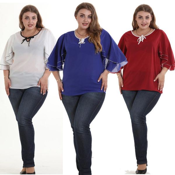 home&nest fashion women lotus leaf solid ruffles half sleeve shirts o-neck plus size casual women's summer blouses &, White
home&nest fashion women lotus leaf solid ruffles half sleeve shirts o-neck plus size casual women's summer blouses &, White