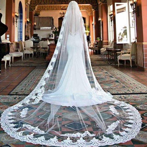 bridal veils 1t appliques lace wedding veil 3m long cathedral white ivory 2m width, Black
bridal veils 1t appliques lace wedding veil 3m long cathedral white ivory 2m width, Black