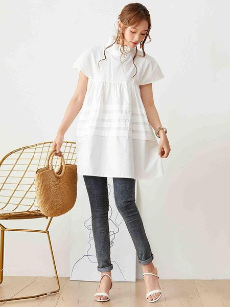 women's t-shirt summer fashion clothes ladies oversized black loose short sleeve shirts back tie casual, White
women's t-shirt summer fashion clothes ladies oversized black loose short sleeve shirts back tie casual, White