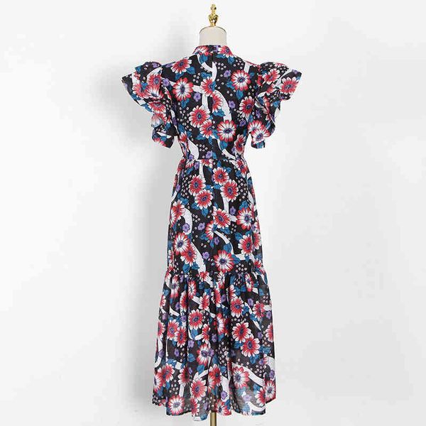 dresses vintage hit color women's stand collar ruffle sleeve high waist print maxi es female fashion tide, Black;gray
dresses vintage hit color women's stand collar ruffle sleeve high waist print maxi es female fashion tide, Black;gray