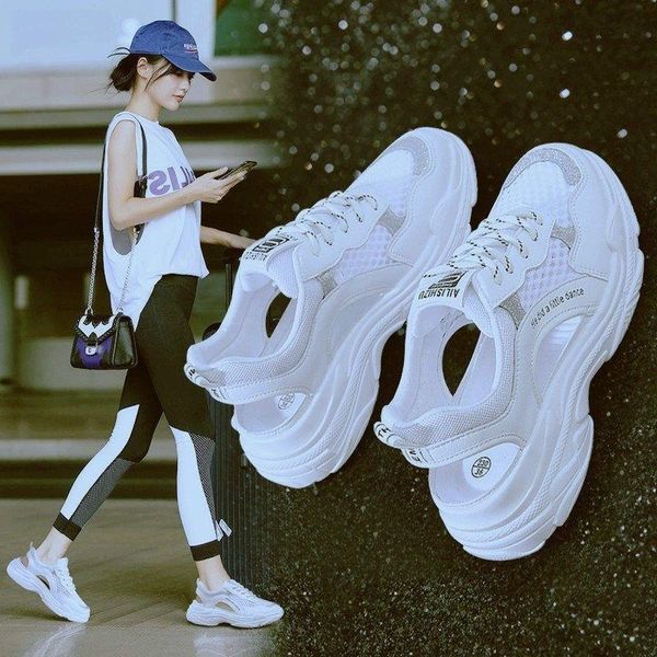 sandals summer sports comfortable and breathable women's thick-soled lace-up hollow fashion -selling running shoe, Black
sandals summer sports comfortable and breathable women's thick-soled lace-up hollow fashion -selling running shoe, Black