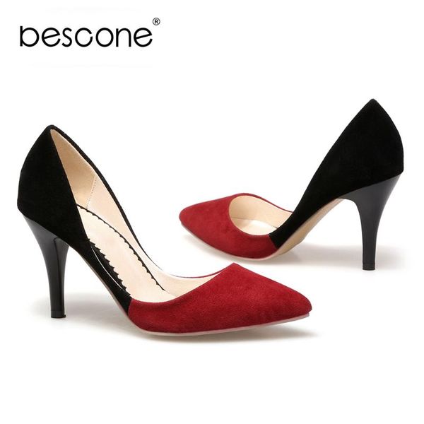 dress shoes bescone fashion women's pumps mixed colors shallow anti-slippery thin heels super high slip-on comfortable bo455, Black
dress shoes bescone fashion women's pumps mixed colors shallow anti-slippery thin heels super high slip-on comfortable bo455, Black
