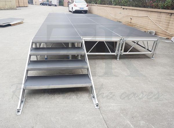 adjustable height 0.4m~0.5m~0.6m aluminum stage, modular stage platform, portable camp furniture