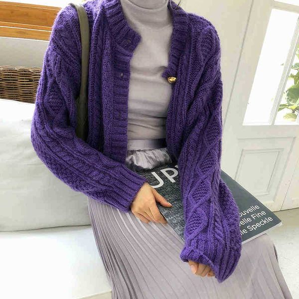 women's knits & tees autumn winter thick woman sweaters purple beige vintage loose cardigan crop single breasted knitted dwez, White
women's knits & tees autumn winter thick woman sweaters purple beige vintage loose cardigan crop single breasted knitted dwez, White