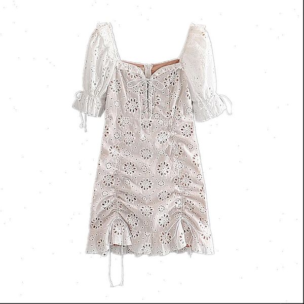 sweet women dresses vintage puff sleeve hollow out mini dress holiady bow two tier beach vestidos de verano, Black;gray
sweet women dresses vintage puff sleeve hollow out mini dress holiady bow two tier beach vestidos de verano, Black;gray