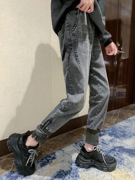 women's jeans european station spring elaxtic waist cropped loose denim female high was thin harem f1238 dropship, Blue
women's jeans european station spring elaxtic waist cropped loose denim female high was thin harem f1238 dropship, Blue