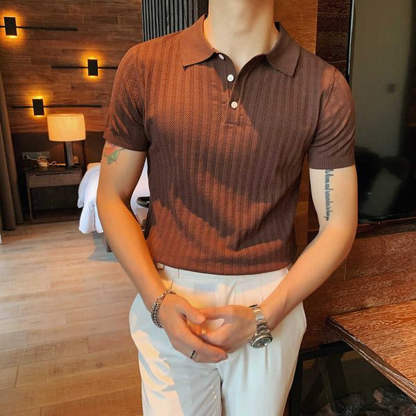 summer ice silk short sleeve knitted polo shirt men clothing turn down collar slim fit casual tee shirt homme 210707, White;black
summer ice silk short sleeve knitted polo shirt men clothing turn down collar slim fit casual tee shirt homme 210707, White;black