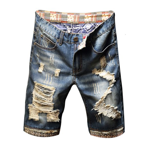 shorts fashion brand men's jeans capris nostalgic blue hole denim rough hem pant, White;black
shorts fashion brand men's jeans capris nostalgic blue hole denim rough hem pant, White;black
