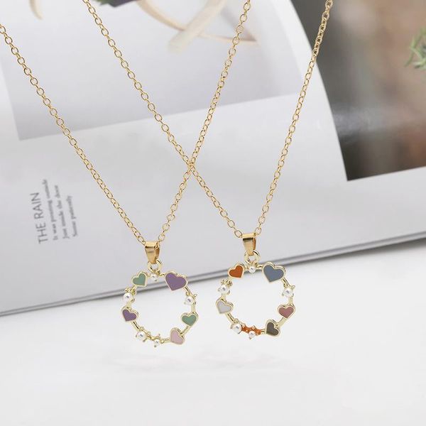 30pcs love heart wreath geometric round circle enamel crystal zircon clavicle colorful mother ladies gift necklace jewelry pendant necklaces, Silver
30pcs love heart wreath geometric round circle enamel crystal zircon clavicle colorful mother ladies gift necklace jewelry pendant necklaces, Silver