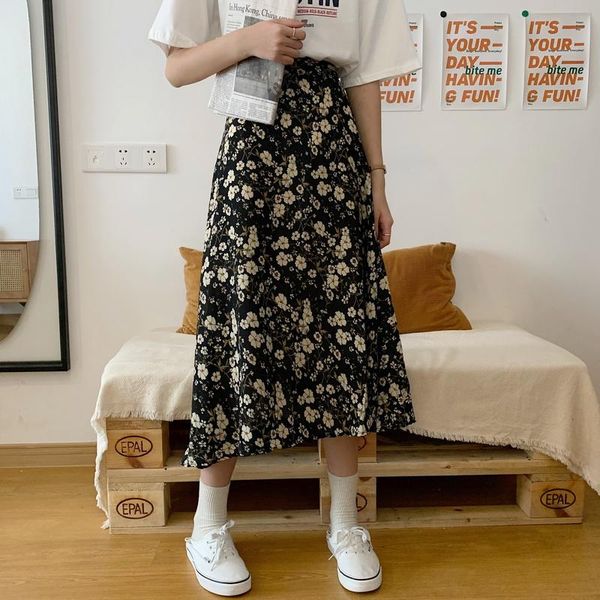 skirts vintage floral print summer long midi women korean chiffon skirt elastic high waist elegant loose harajuku w979, Black
skirts vintage floral print summer long midi women korean chiffon skirt elastic high waist elegant loose harajuku w979, Black