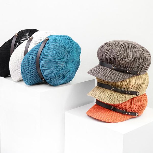 berets canze women linen octagonal hat sunshade peaked cap british style belt breathable beret, Blue;gray
berets canze women linen octagonal hat sunshade peaked cap british style belt breathable beret, Blue;gray