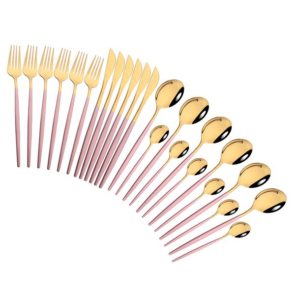 pink gold cutlery set stainless steel dinnerware set 24pcs knives forks coffee spoons flatware set kitchen dinner tableware
pink gold cutlery set stainless steel dinnerware set 24pcs knives forks coffee spoons flatware set kitchen dinner tableware