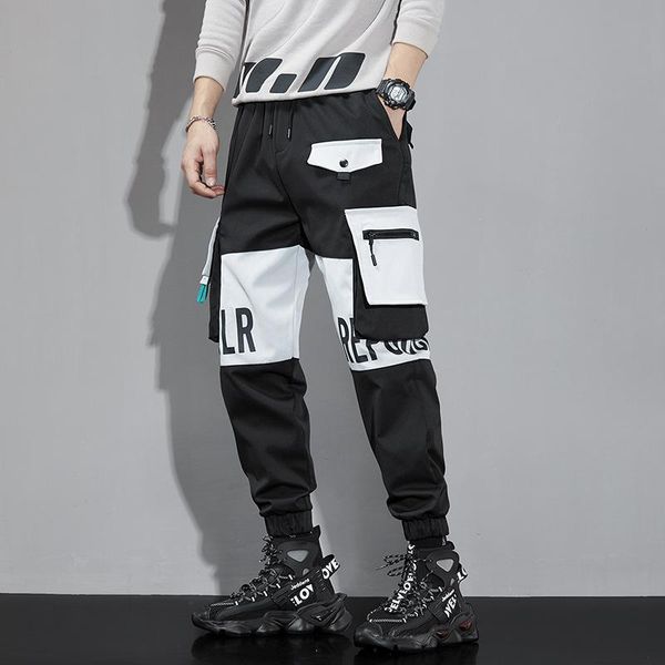 men's pants legged overalls spring and autumn ins fashion brand functional splicing loose casual street hip hop, Black
men's pants legged overalls spring and autumn ins fashion brand functional splicing loose casual street hip hop, Black