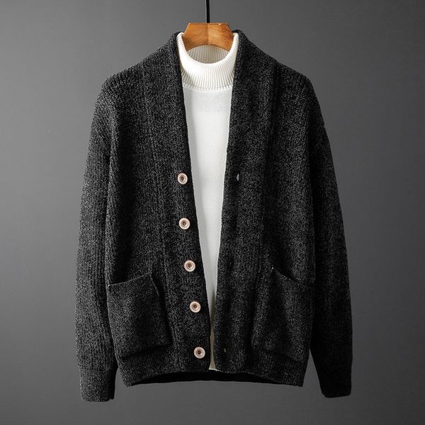 sweaters knit autumn and winter men's casual cardigan trend personalized fashion coat, White;black
sweaters knit autumn and winter men's casual cardigan trend personalized fashion coat, White;black