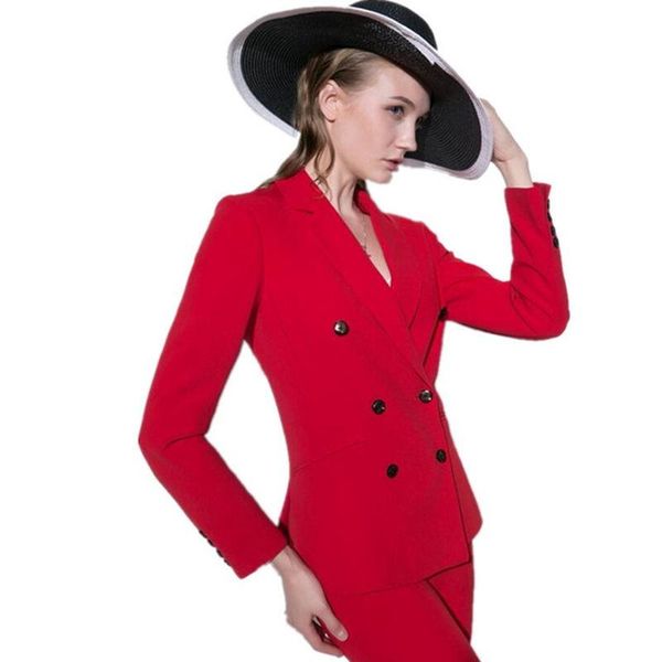 red women suits double breasted show ladies casual/formal custom made pants b274 women's two piece, White
red women suits double breasted show ladies casual/formal custom made pants b274 women's two piece, White