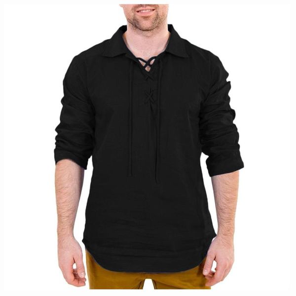 men's casual shirts baggy cotton linen solid drawsting retro turn down collar long sleeve breathable bandage for men g2, White;black
men's casual shirts baggy cotton linen solid drawsting retro turn down collar long sleeve breathable bandage for men g2, White;black