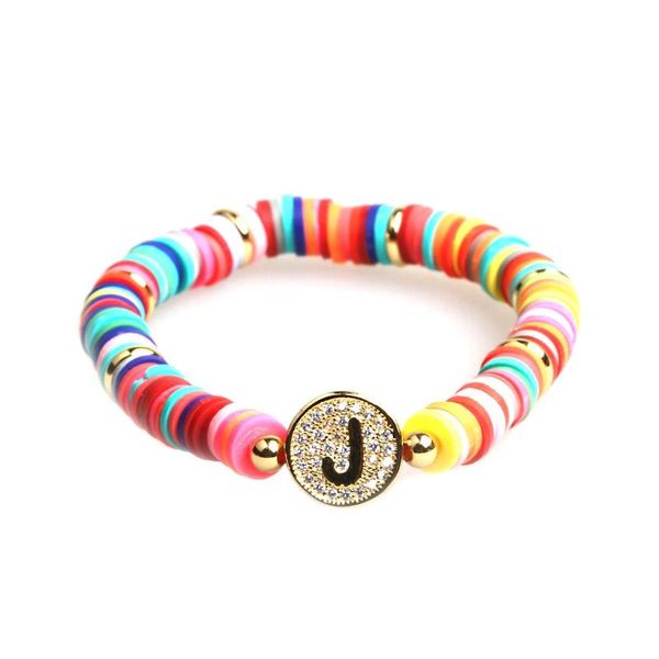 link, chain 26 alphabet letter name charm bangle lovely wrist for women silicone plastic spacer beaded bracelets, Black