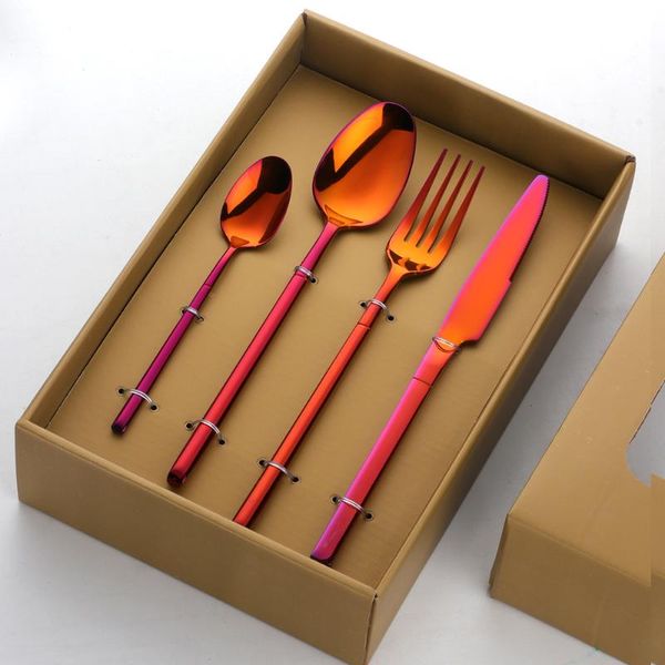 20pcs dinnerware set with gift box luxury 18/10 stainless steel cutlery sets gold rainbow dinner knife spoon fork
20pcs dinnerware set with gift box luxury 18/10 stainless steel cutlery sets gold rainbow dinner knife spoon fork