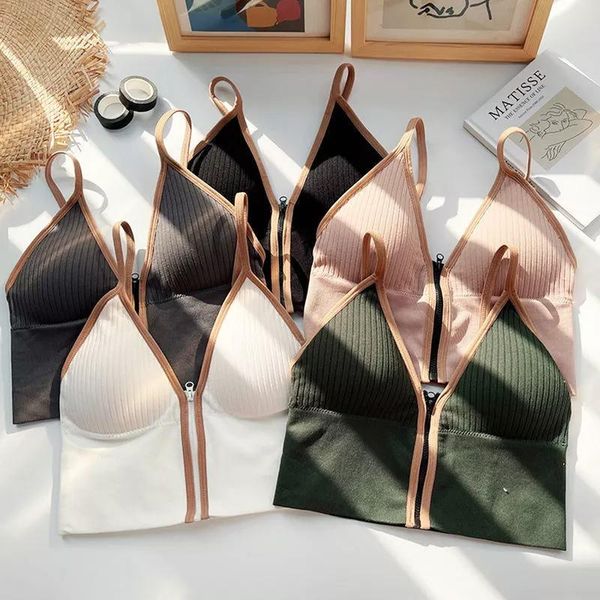women's tanks & camis push up underwear women seamless bra zipper bralette sport comfortable wirefitness off shoulder lingerie, White
women's tanks & camis push up underwear women seamless bra zipper bralette sport comfortable wirefitness off shoulder lingerie, White