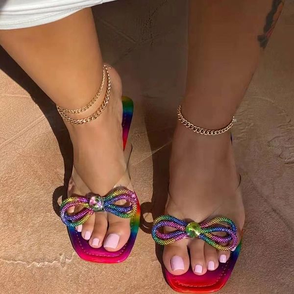 slippers summer shoes women square toe non-slip casual ladies flats bowknot rainbow color plus size female slides 2021, Black
slippers summer shoes women square toe non-slip casual ladies flats bowknot rainbow color plus size female slides 2021, Black
