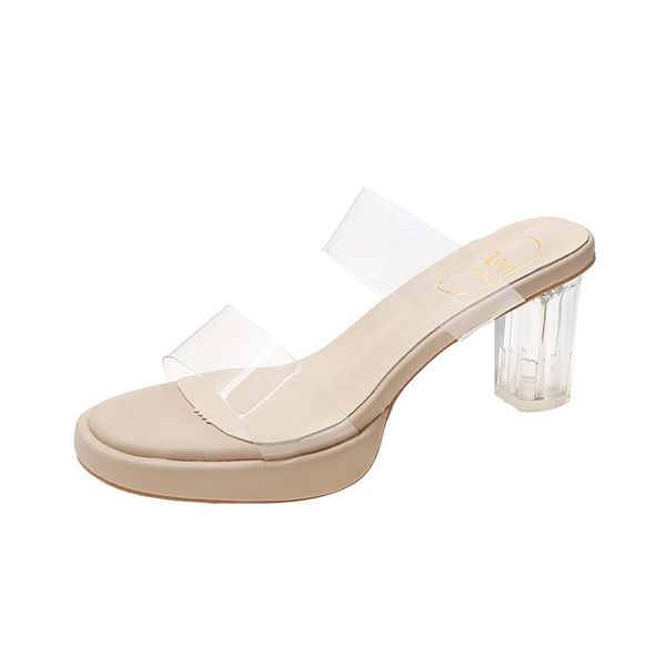 sandals heels slippers women summer shoes woman transparent high pumps wedding jelly buty sexy, Black