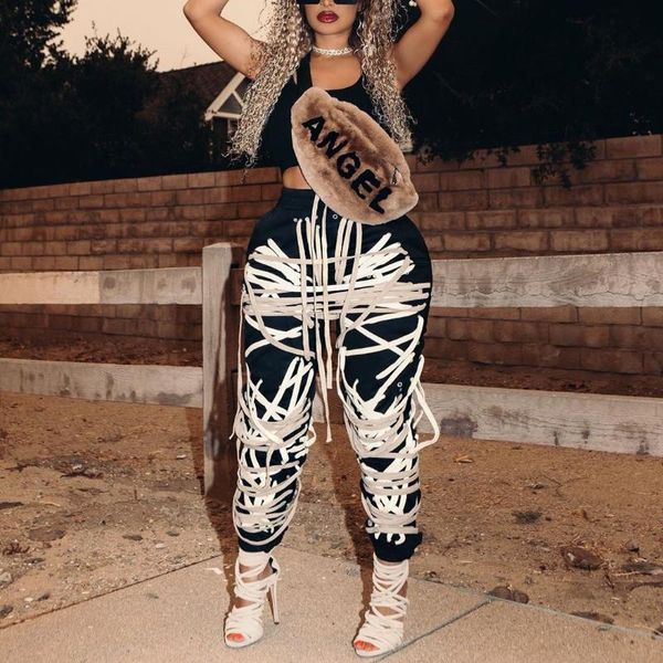 women's pants & capris ribbons lace up women long pant high waist slim pencil ladies casual trouser, Black;white
women's pants & capris ribbons lace up women long pant high waist slim pencil ladies casual trouser, Black;white