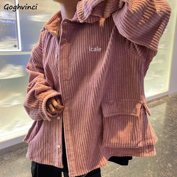 women basic jackets corduroy solid turn-down collar soft fashion harajuku streetwear leisure oversize ladies women's, Black;brown
women basic jackets corduroy solid turn-down collar soft fashion harajuku streetwear leisure oversize ladies women's, Black;brown