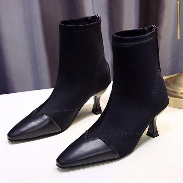 boots women pointed toe ankle ladies zipper sewing short boot commute comfortable shoes pu leather female thin heel office lady, Black
boots women pointed toe ankle ladies zipper sewing short boot commute comfortable shoes pu leather female thin heel office lady, Black