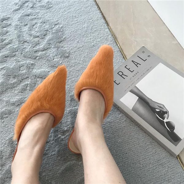autumn and winter stiletto fur muller slipper european station pointed-toe fairy sandals slippers, Black
autumn and winter stiletto fur muller slipper european station pointed-toe fairy sandals slippers, Black