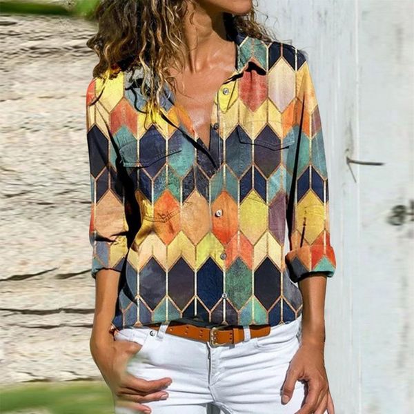 women vintage geometric print blouse shirt spring autumn casual long sleeve pullover ladies 3xl elegant v neck loose, White
women vintage geometric print blouse shirt spring autumn casual long sleeve pullover ladies 3xl elegant v neck loose, White