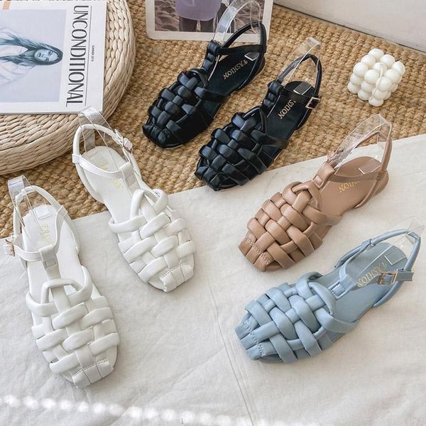 designer women weave flat sandals 2021 ins summer blue black low heels roman casual lady nude fisherman beach shoes
designer women weave flat sandals 2021 ins summer blue black low heels roman casual lady nude fisherman beach shoes