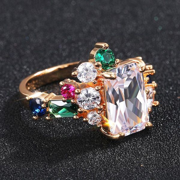 wedding rings luxury female rainbow crystal stone ring charm gold color for women trendy bride square zircon engagement, Slivery;golden
wedding rings luxury female rainbow crystal stone ring charm gold color for women trendy bride square zircon engagement, Slivery;golden