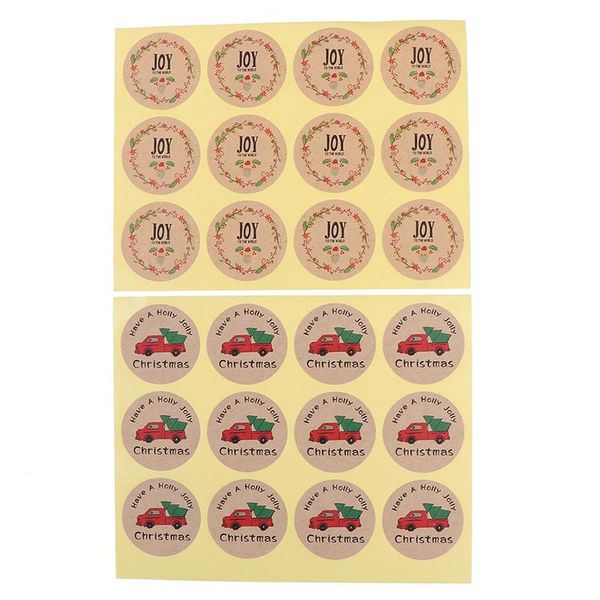 120pcs merry christmas kraft paper sticker joy truck seal xmas diy round label gift wrap
120pcs merry christmas kraft paper sticker joy truck seal xmas diy round label gift wrap