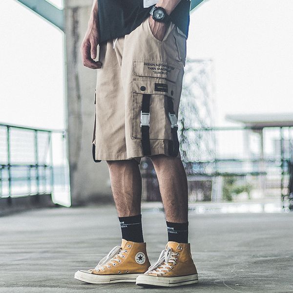 shorts guochao tooling ribbon men's summer loose multi pocket personality street casual capris trendy pants, White;black
shorts guochao tooling ribbon men's summer loose multi pocket personality street casual capris trendy pants, White;black