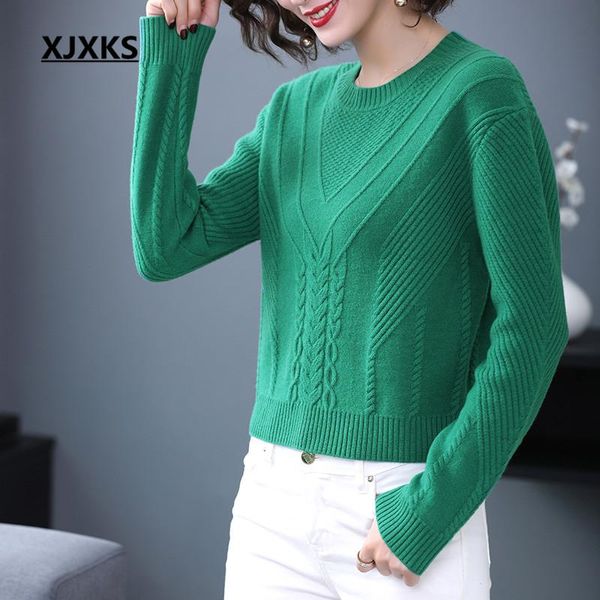 women's sweaters xjxks 100% pure wool knitted short sweater women pullover 2021 spring comfortable casual, White;black
women's sweaters xjxks 100% pure wool knitted short sweater women pullover 2021 spring comfortable casual, White;black