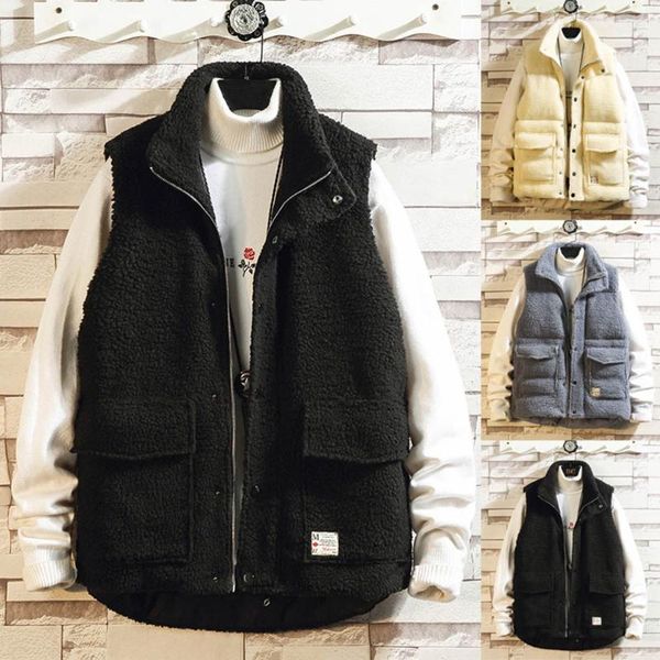 men's vests men casual solid color zipper plush pocket sleeveless vest coat outwear fashion leisure work man woman winter, Black;white
men's vests men casual solid color zipper plush pocket sleeveless vest coat outwear fashion leisure work man woman winter, Black;white
