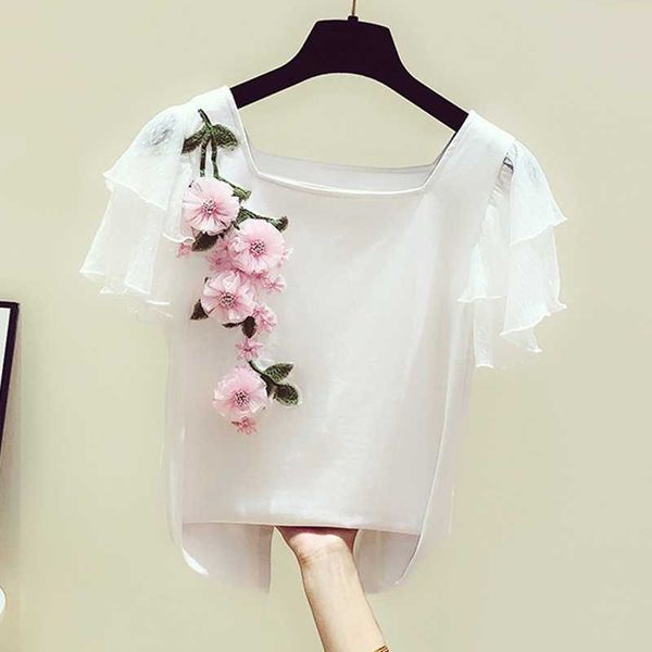 womens ladies floral embroidered short sleeve white t-shirt tee shirt size smlxl wholesale 210601
womens ladies floral embroidered short sleeve white t-shirt tee shirt size smlxl wholesale 210601