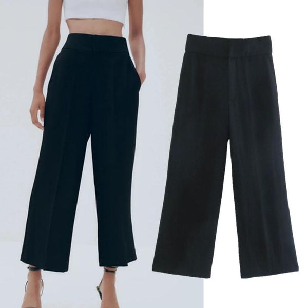 women's pants & capris elmsk pantalones high waist wide leg women england style fashion simple solid loose mujer ankle length trousers, Black;white
women's pants & capris elmsk pantalones high waist wide leg women england style fashion simple solid loose mujer ankle length trousers, Black;white