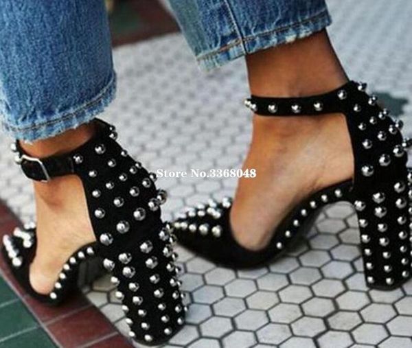 dress shoes pointed toe sliver rivets embellished black pumps ankle buckle chunky high heels stage woman party real pos
dress shoes pointed toe sliver rivets embellished black pumps ankle buckle chunky high heels stage woman party real pos