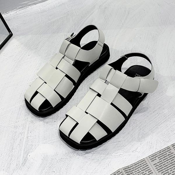 sandals leather 2cm flat fashion women summer cross belt beach shoes open toe black white round head roman 35-40
sandals leather 2cm flat fashion women summer cross belt beach shoes open toe black white round head roman 35-40