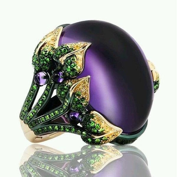 wedding rings vintage large purple stone for women green crystal flower leaves exaggerated finger ring party jewelry accessories gift, Slivery;golden
wedding rings vintage large purple stone for women green crystal flower leaves exaggerated finger ring party jewelry accessories gift, Slivery;golden