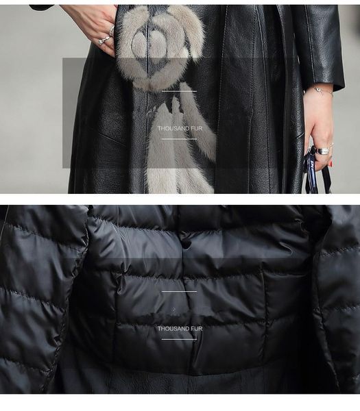 women's leather & faux jacket winter coat women fur collar down genuine sheepskin windbreaker chaqueta mujer my, Black
women's leather & faux jacket winter coat women fur collar down genuine sheepskin windbreaker chaqueta mujer my, Black