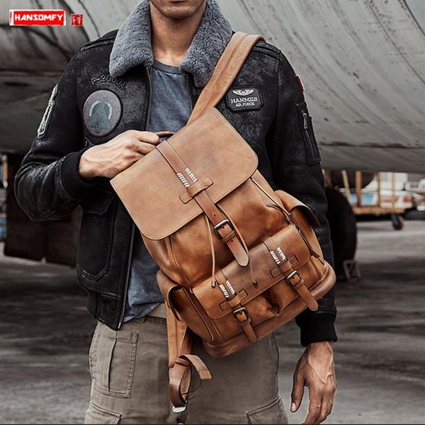backpack world war ii pepper salt full-grain leather large capacity travel bag all men's schoolbag
backpack world war ii pepper salt full-grain leather large capacity travel bag all men's schoolbag