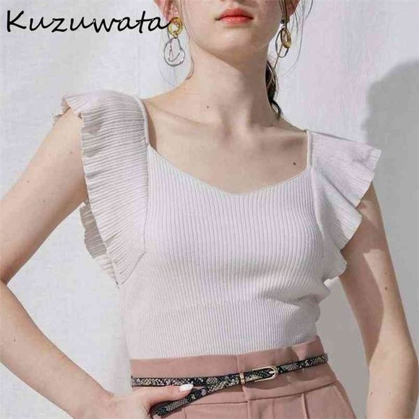 kuzuwata japan style sweet women jumpers square collar flying sleeve solid thin knitted pullover summer fashion 210806, White;black
kuzuwata japan style sweet women jumpers square collar flying sleeve solid thin knitted pullover summer fashion 210806, White;black