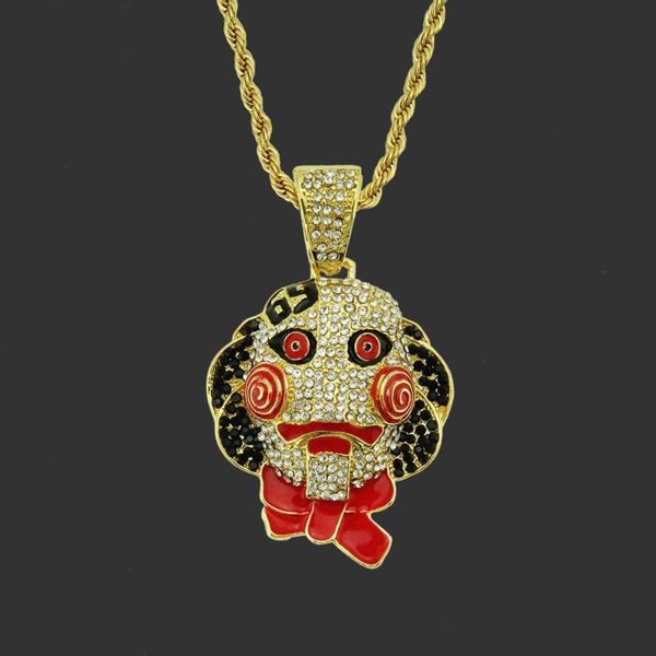 pendant necklaces hip hop statement chunky iced out bling chain clown & pendants saw billy necklace jewelry, Silver 
pendant necklaces hip hop statement chunky iced out bling chain clown & pendants saw billy necklace jewelry, Silver