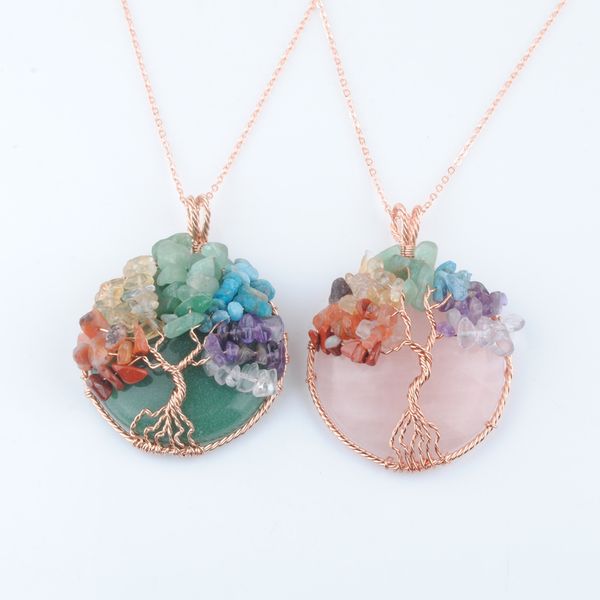natural stone tree of life pendant & necklace cabochon rose quartz aventurine rose gold color wire wrap chip bead wisdom trees healing chain, Silver
natural stone tree of life pendant & necklace cabochon rose quartz aventurine rose gold color wire wrap chip bead wisdom trees healing chain, Silver